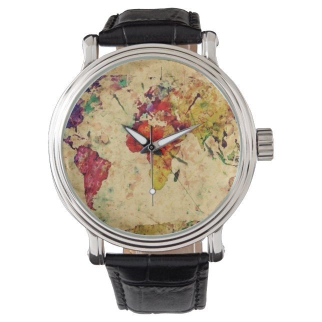 Vintage world map watch (Front)