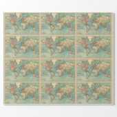 Vintage World Map  Wrapping Paper (Flat)