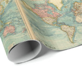 Vintage World Map  Wrapping Paper (Roll Corner)