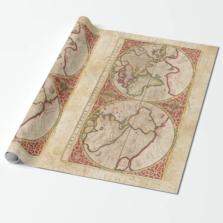 Vintage World Map Wrapping Paper | Zazzle