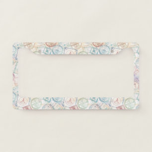 Vintage World Travel Stamp Pattern (8) License Plate Frame