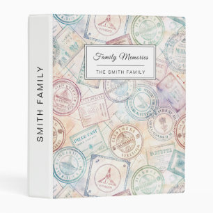 Vintage World Travel Stamp Pattern (8) Mini Binder