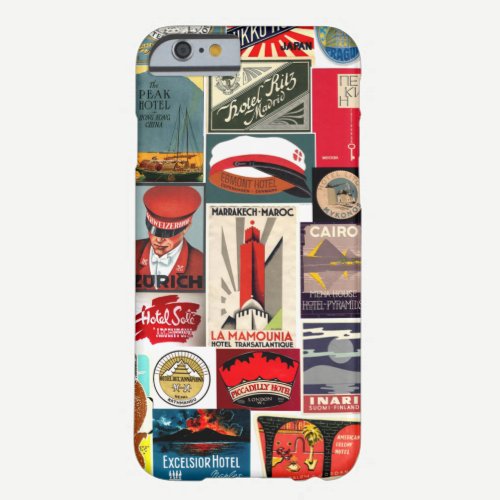 Vintage World Traveler Luggage Tags for iPhone 6 c Barely There iPhone 6 Case