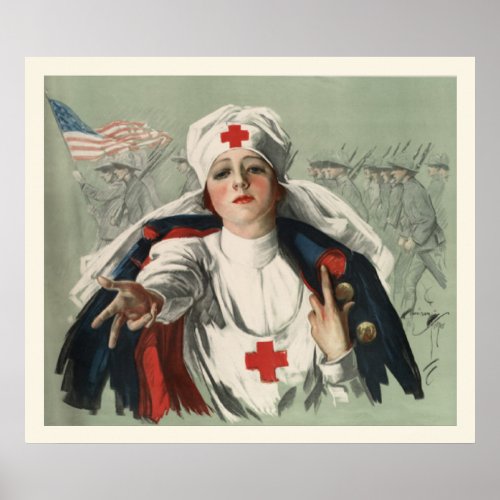 Vintage World War 1 Nurse Poster