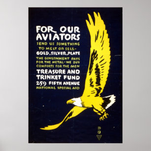 Vintage World War 2 Flying Eagle Poster