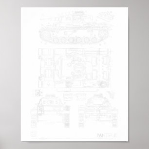 Vintage World War 2 German Tank Panzer 3 Ww2  Poster