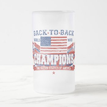 Vintage World War Champions Frosted Beer Mug by zarenmusic at Zazzle