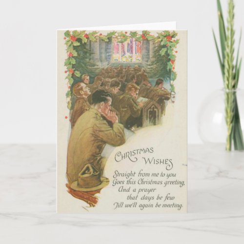 Vintage World War Christmas Holiday Card