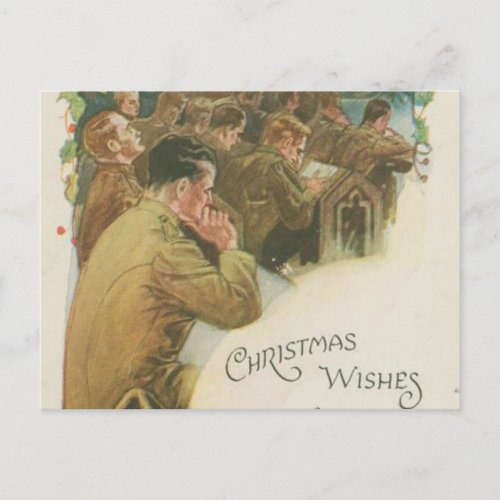 Vintage World War Christmas Holiday Postcard