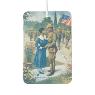 Vintage World War I Colored Man Is No Slacker Air Freshener