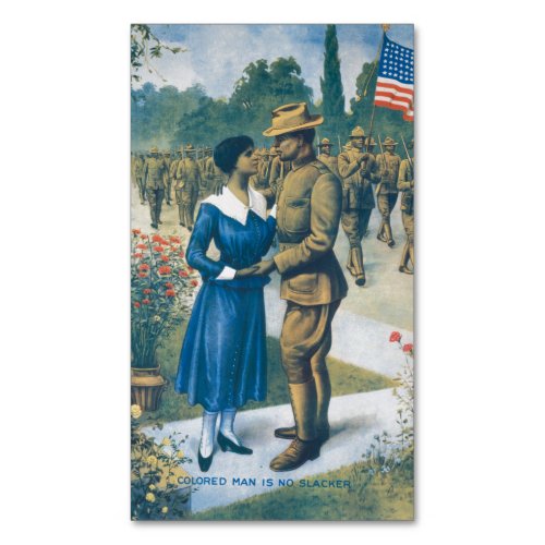 Vintage World War I Colored Man Is No Slacker Business Card Magnet