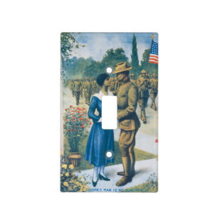 Vintage World War I Colored Man Is No Slacker Light Switch Cover