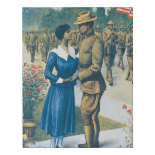 Vintage World War I Colored Man Is No Slacker Post Faux Canvas Print