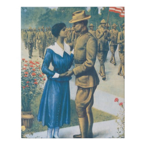 Vintage World War I Colored Man Is No Slacker Post Faux Canvas Print