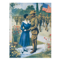 Vintage World War I Colored Man Is No Slacker Postcard