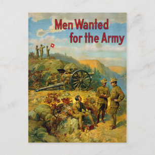 Vintage World War I Men Wanted for the Army Postcard