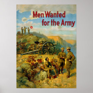 Vintage World War I Men Wanted for the Army Poster