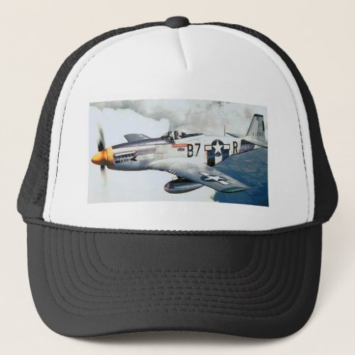 Vintage World War II Air Force P_51D Mustang Trucker Hat