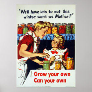 Vintage World War II Gardening and Canning Poster