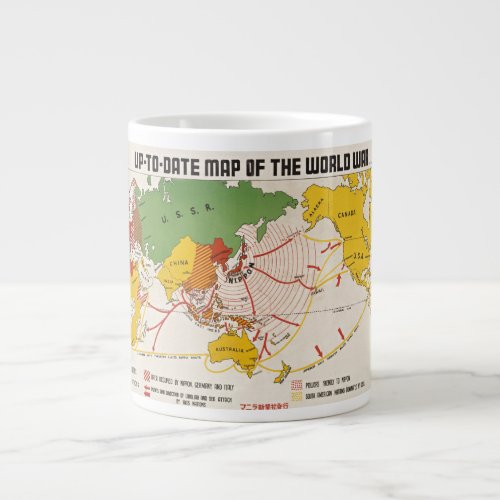Vintage World War II Map Giant Coffee Mug