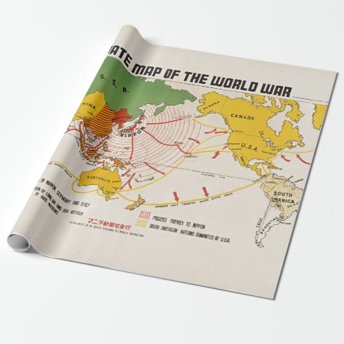 Vintage World War II Map Wrapping Paper