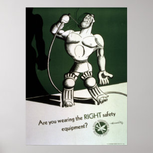 Vintage World War II Safety Equipment Poster