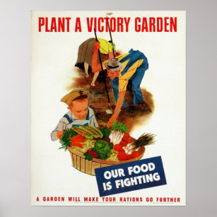 Vintage World War II Victory Garden Poster