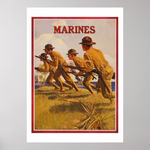 Vintage World War One Marines Poster
