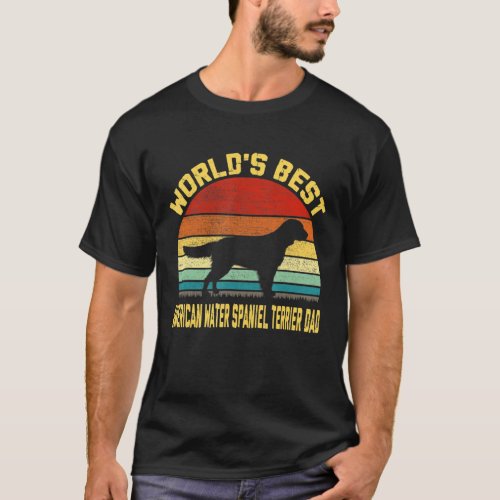 Vintage Worlds Best American Water Spaniel Dad T_Shirt