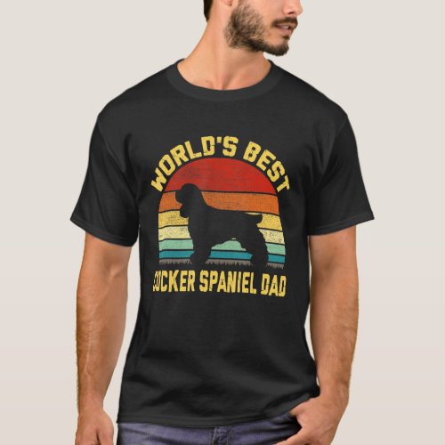 Vintage Worlds Best Cocker Spaniel Dad T_Shirt