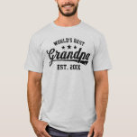 Vintage World&#39;s Best Grandpa Est. 201x T-shirt at Zazzle