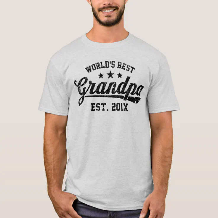 Vintage World's Best Grandpa Est. 201X T-Shirt | Zazzle