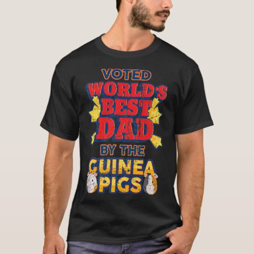 Vintage Worlds Best Guinea Pig Dad  Men Boys Guys  T_Shirt