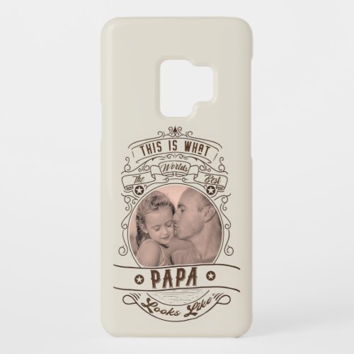 Vintage Worlds Best Papa Quote Photo Case_Mate