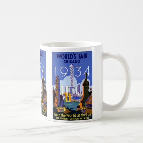 Vintage Worlds Fair Chicago 1934 Coffee Mug