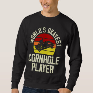 Vintage World's Okayest Cornhole Player Cornhole L Sweatshirt