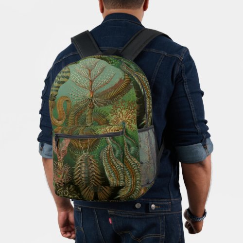 Vintage Worms Annelids Chaetopoda by Ernst Haeckel Printed Backpack