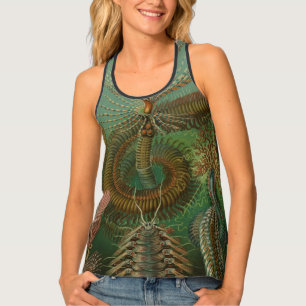 Vintage Worms Annelids Chaetopoda by Ernst Haeckel Tank Top