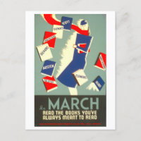 Vintage WPA Library Poster March Reading