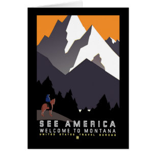 "Vintage WPA Montana Poster" Cards
