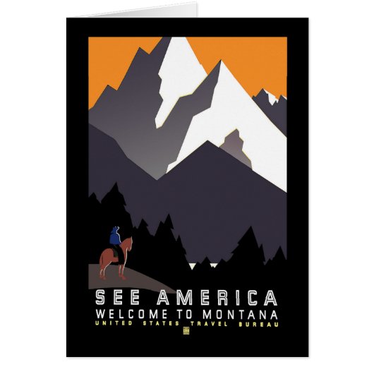 "Vintage WPA Montana Poster" Cards (Front)