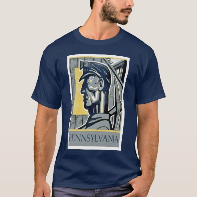 Vintage WPA Pennsylvania Miner T Shirt (Front)