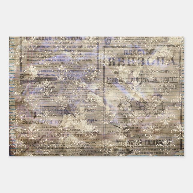 Vintage Wrapping Paper Sheets (Front)