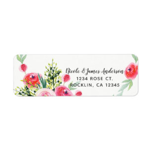 Vintage Wreath Floral Watercolor Bridal Shower Label