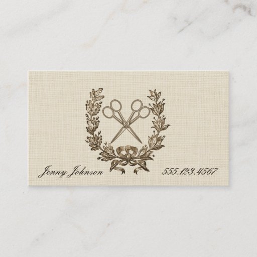 Customizable Vintage Wreath Hair Stylist Shears Scissors Business Card Templates