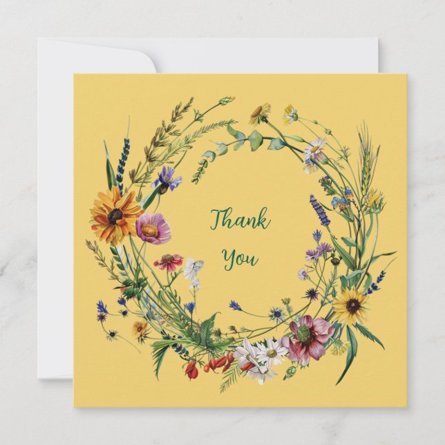 Vintage Wreath Note Cards • Floral Botanical Art (Front)