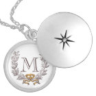 Vintage Wreath Personalized Monogram Initial Gold