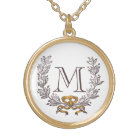 Vintage Wreath Personalized Monogram Initial Gold