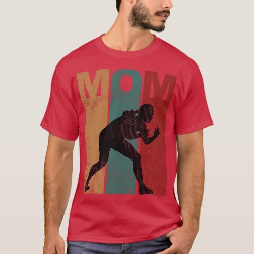 Vintage Wrestling Mom Silhouette Mommy Mothers Day T_Shirt