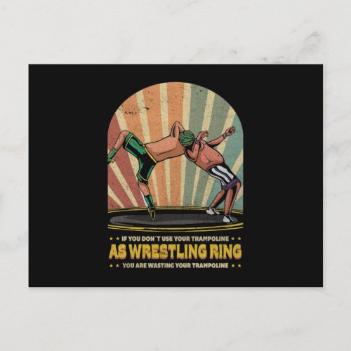Vintage Wrestling Ring Trampoline Show Fight Event Postcard